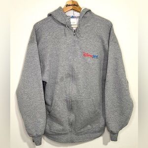 Vintage DisneyLand Resort Zip Up Hooded Swearshirt - America Walt Disney Quote